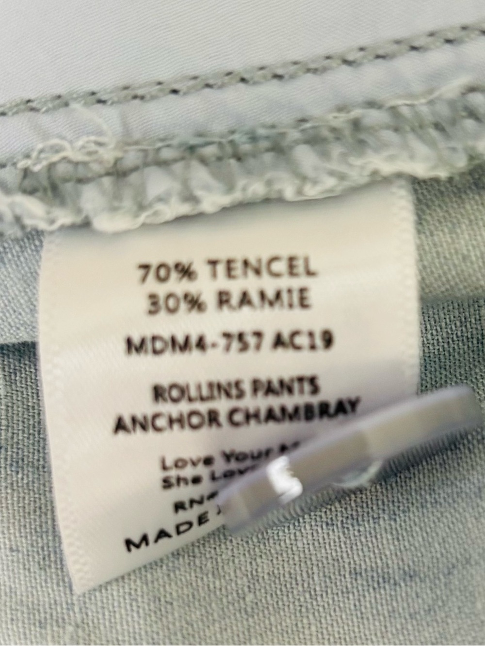 Show Me Your Mumu Rollins Chambray Wide Leg Belted Pants Resort Coastal 30 - Picture 6 of 7